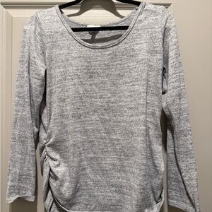 Siren Lily Gray Ruched 3/4 Sleeve Sweatshirt